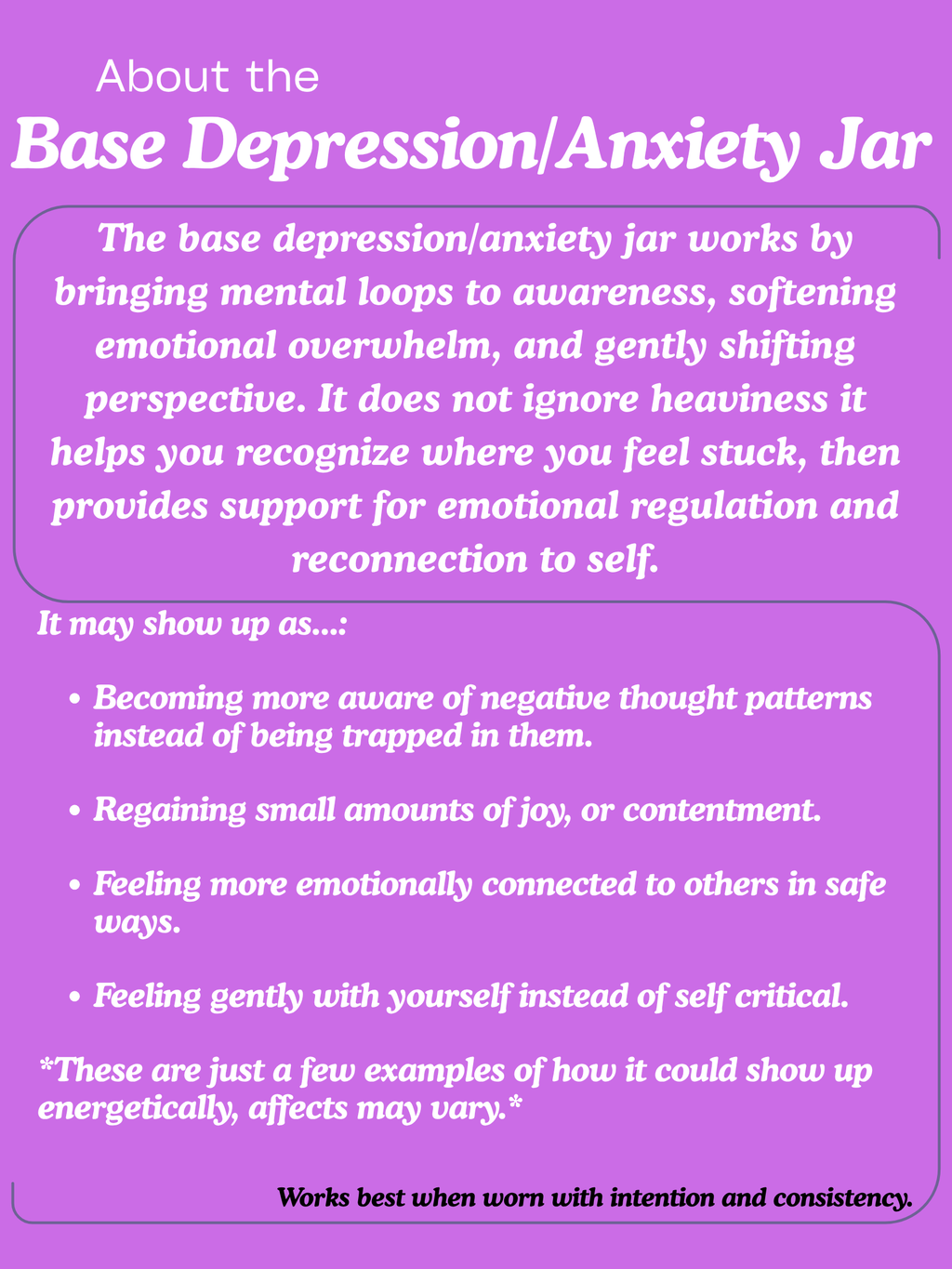 Depression/Anxiety Aid Intention Jar