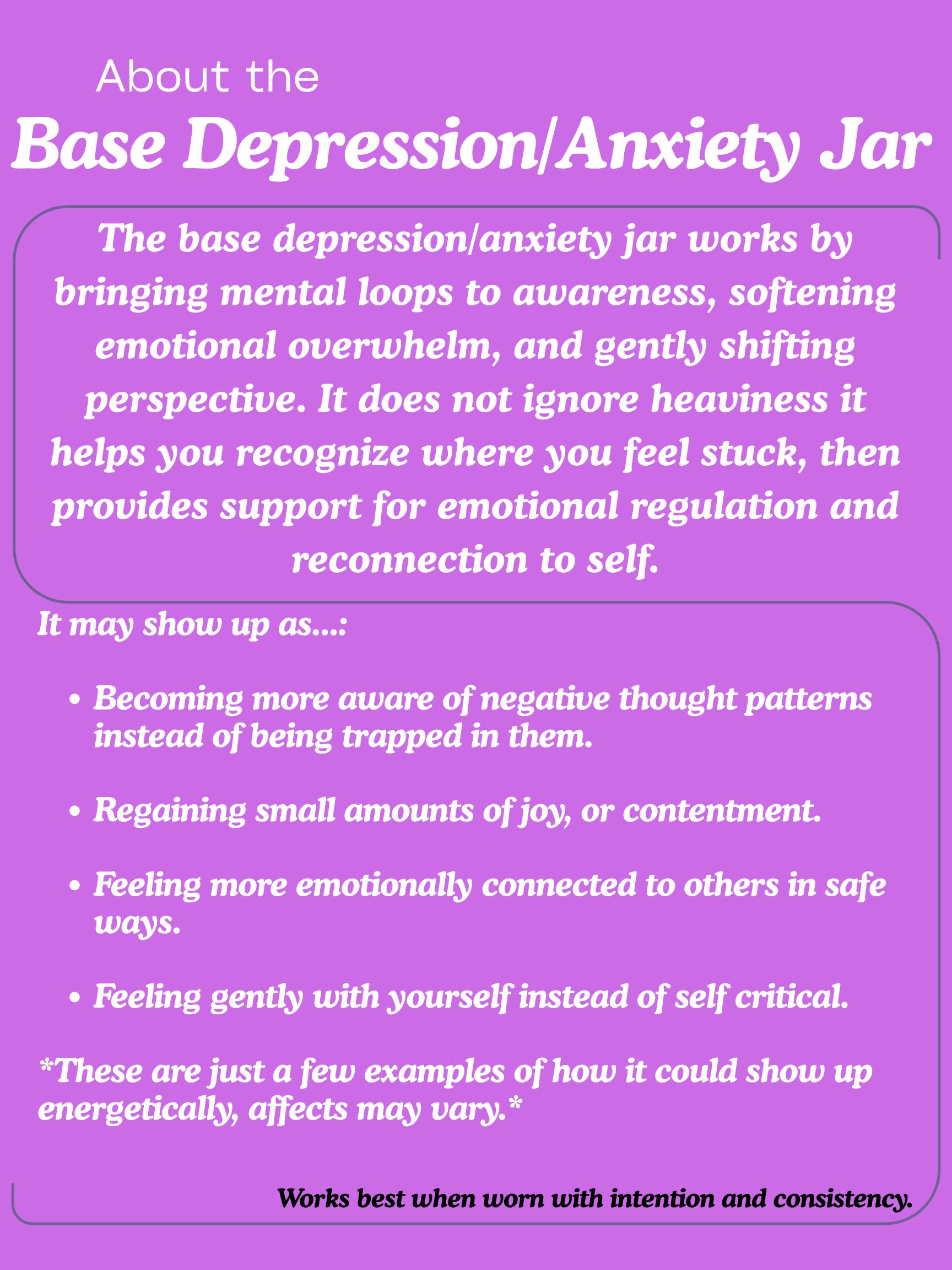Depression/Anxiety Aid Intention Jar