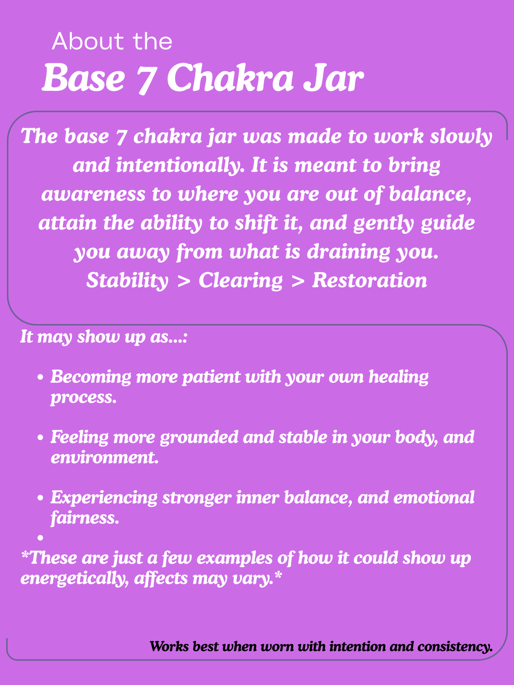 7 Chakra Base Intention Jar