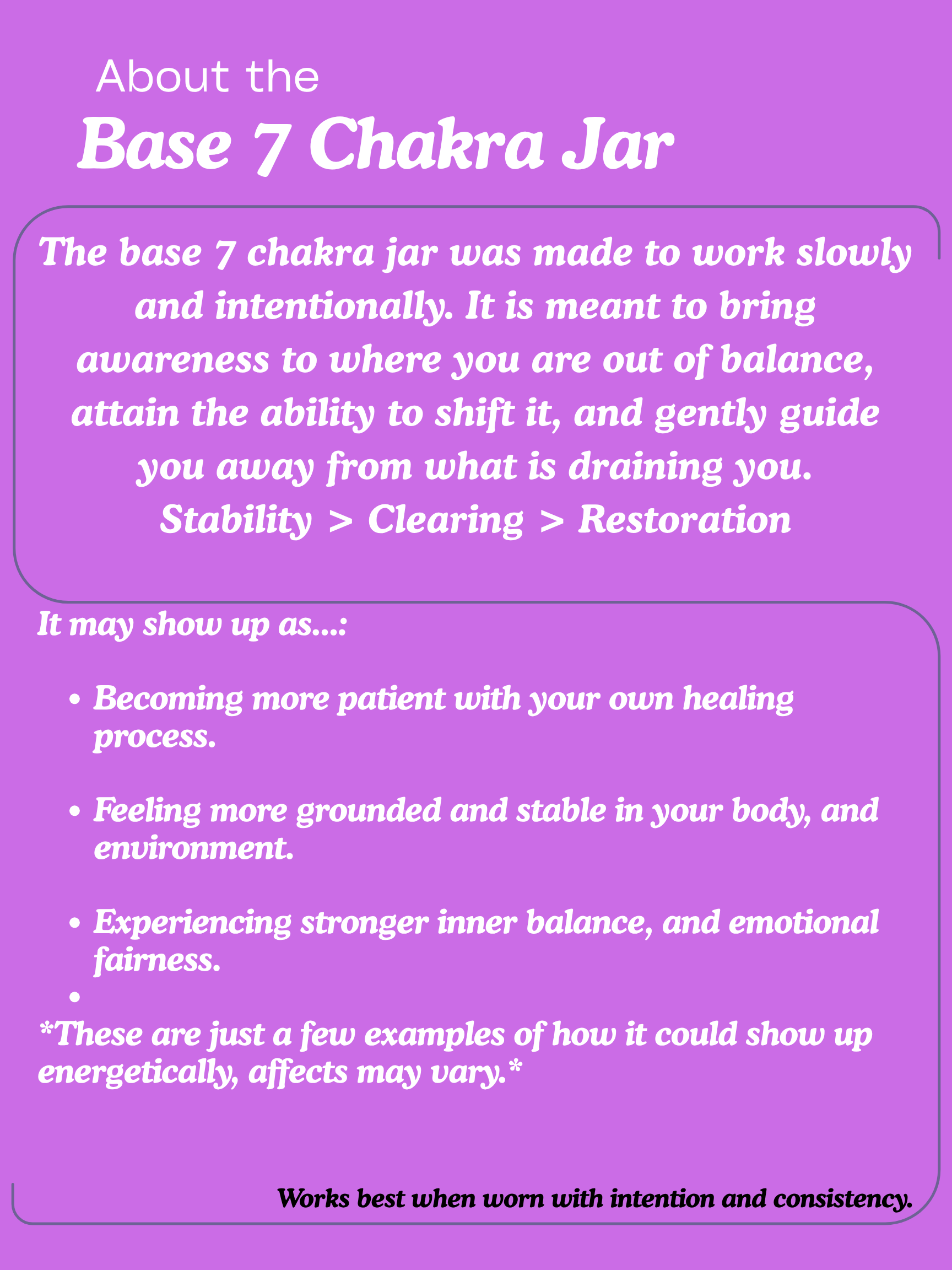 7 Chakra Base Intention Jar